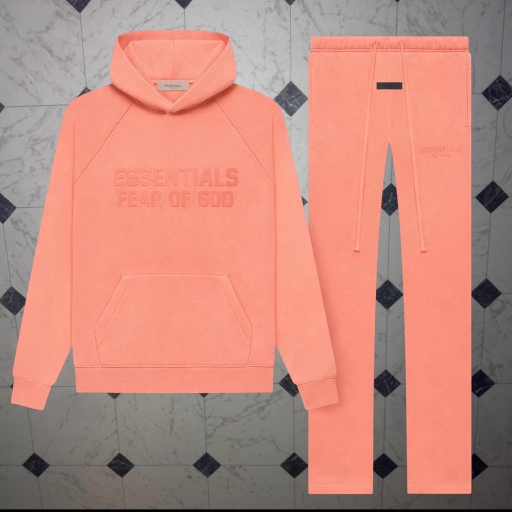 Essentials Fear of God Coral Hoodie Sweatpants Bundle NWT SIZE XXL